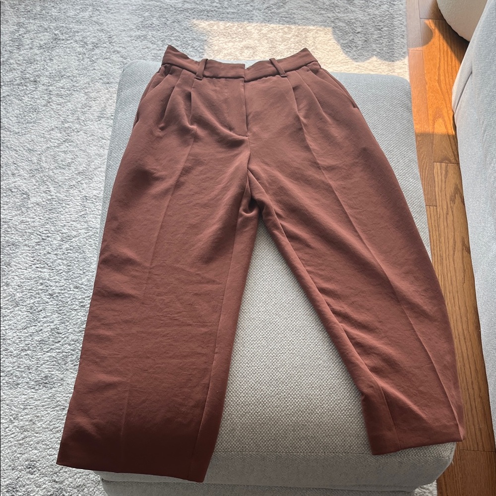 Aritzia Wide Leg Pants in Warm Brown